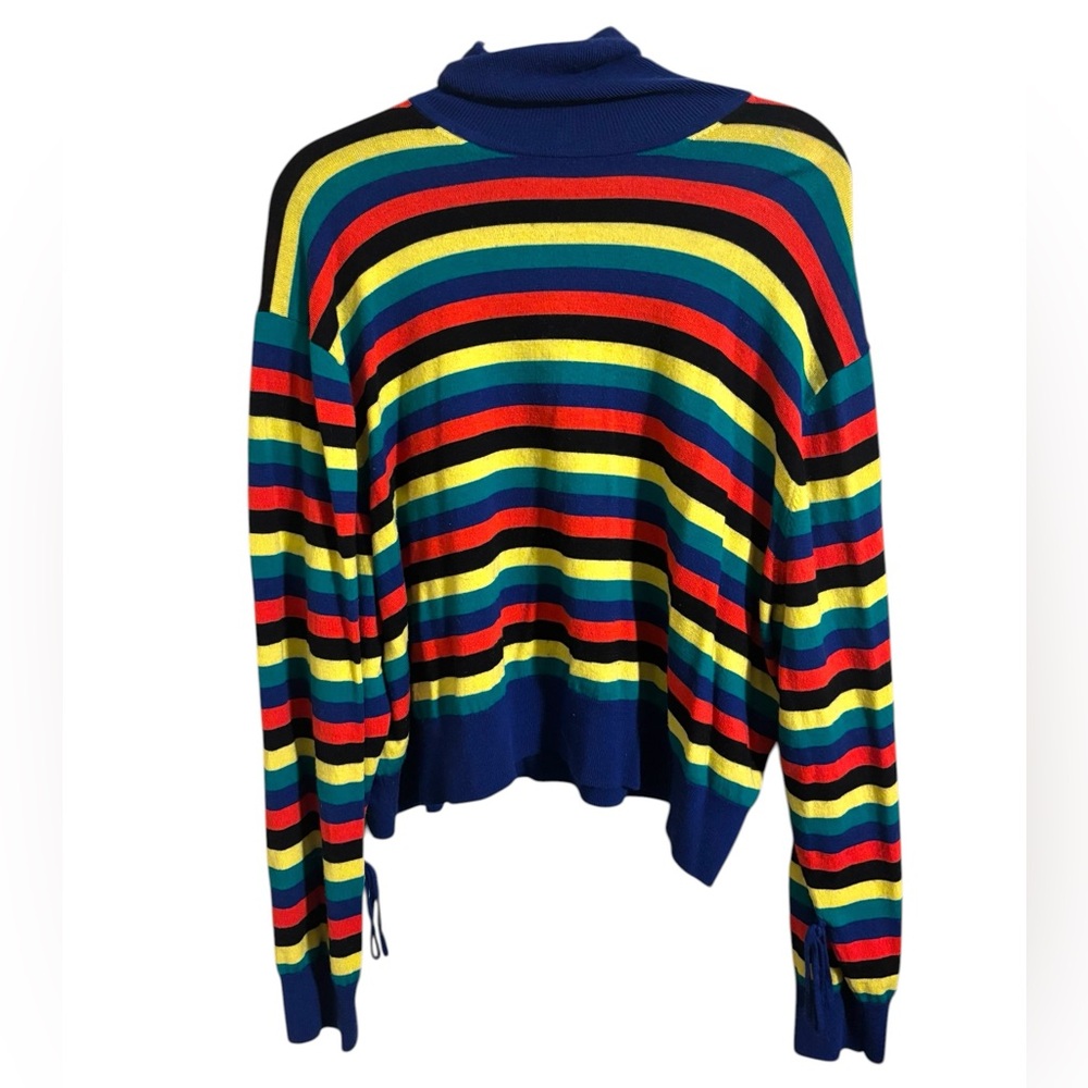 JW Anderson x Uniqlo Multicolor Striped Wool Turtleneck Sweater XL FLAW